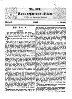Regensburger Conversations-Blatt (Regensburger Tagblatt) Mittwoch 1. Oktober 1862