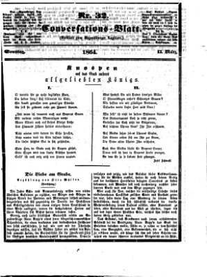 Regensburger Conversations-Blatt (Regensburger Tagblatt) Sonntag 13. März 1864