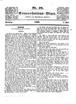 Regensburger Conversations-Blatt (Regensburger Tagblatt) Sonntag 2. Juli 1865