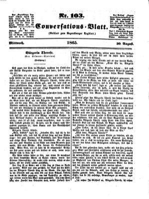Regensburger Conversations-Blatt (Regensburger Tagblatt) Mittwoch 30. August 1865