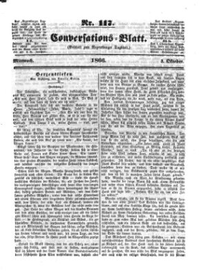 Regensburger Conversations-Blatt (Regensburger Tagblatt) Mittwoch 3. Oktober 1866