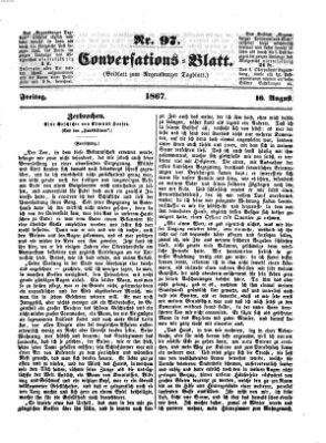 Regensburger Conversations-Blatt (Regensburger Tagblatt) Freitag 16. August 1867