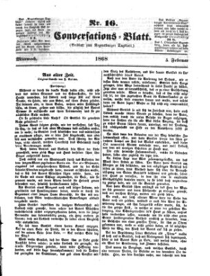 Regensburger Conversations-Blatt (Regensburger Tagblatt) Mittwoch 5. Februar 1868