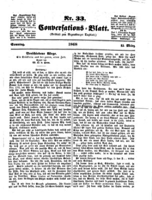 Regensburger Conversations-Blatt (Regensburger Tagblatt) Sonntag 15. März 1868