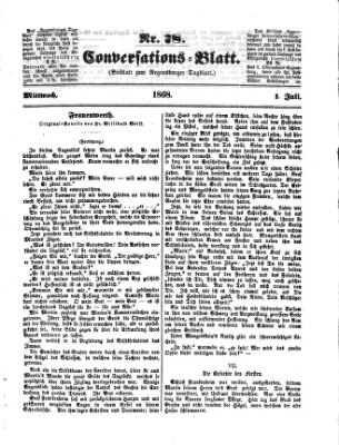 Regensburger Conversations-Blatt (Regensburger Tagblatt) Mittwoch 1. Juli 1868