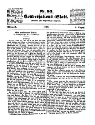 Regensburger Conversations-Blatt (Regensburger Tagblatt) Mittwoch 5. August 1868
