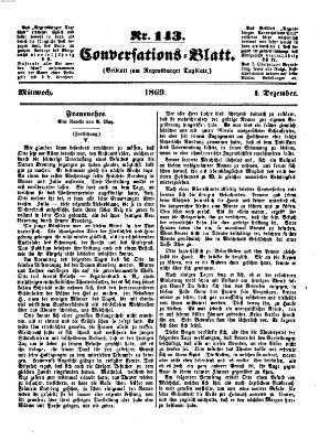 Regensburger Conversations-Blatt (Regensburger Tagblatt) Mittwoch 1. Dezember 1869