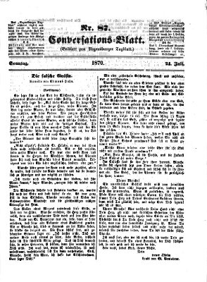 Regensburger Conversations-Blatt (Regensburger Tagblatt) Sonntag 24. Juli 1870