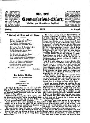Regensburger Conversations-Blatt (Regensburger Tagblatt) Freitag 5. August 1870