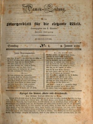 Damen-Zeitung Samstag 2. Januar 1830