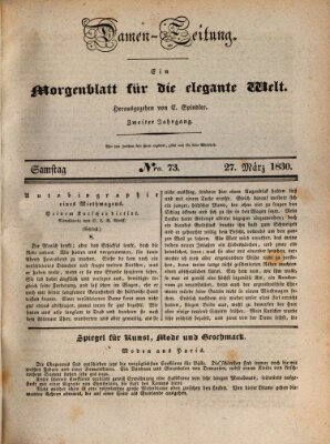Damen-Zeitung Samstag 27. März 1830