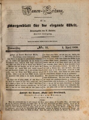 Damen-Zeitung Donnerstag 1. April 1830