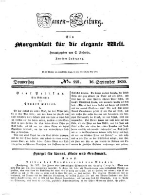 Damen-Zeitung Donnerstag 16. September 1830