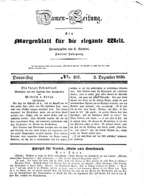 Damen-Zeitung Donnerstag 2. Dezember 1830