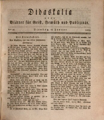 Didaskalia oder Blätter für Geist, Gemüth und Publizität (Didaskalia) Dienstag 18. Januar 1825