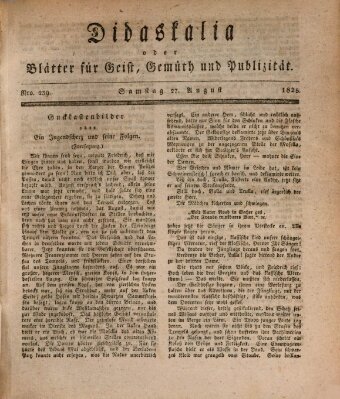 Didaskalia oder Blätter für Geist, Gemüth und Publizität (Didaskalia) Samstag 27. August 1825