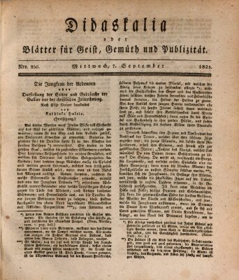 Didaskalia oder Blätter für Geist, Gemüth und Publizität (Didaskalia) Mittwoch 7. September 1825