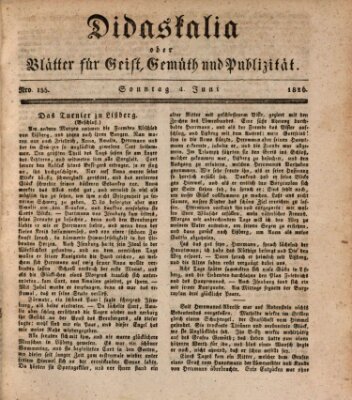 Didaskalia oder Blätter für Geist, Gemüth und Publizität (Didaskalia) Sonntag 4. Juni 1826