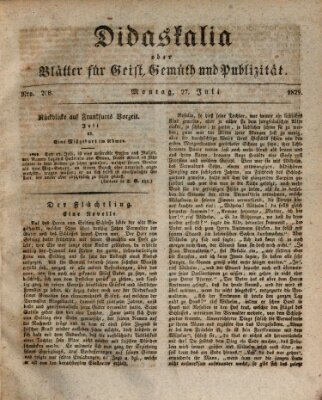 Didaskalia oder Blätter für Geist, Gemüth und Publizität (Didaskalia) Montag 27. Juli 1829