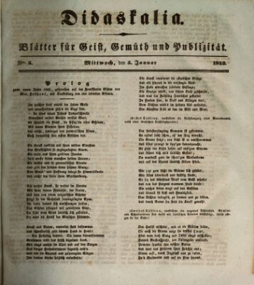 Didaskalia Mittwoch 5. Januar 1842