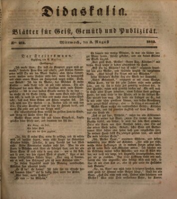 Didaskalia Mittwoch 3. August 1842