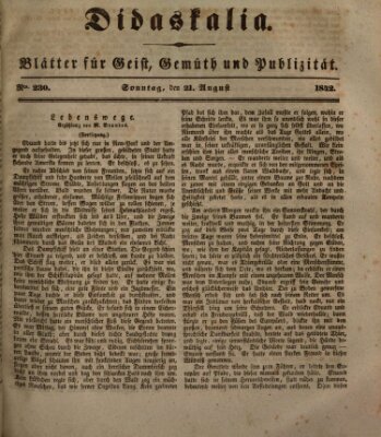 Didaskalia Sonntag 21. August 1842