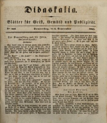 Didaskalia Donnerstag 5. September 1844