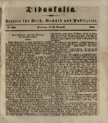 Didaskalia Freitag 15. August 1845