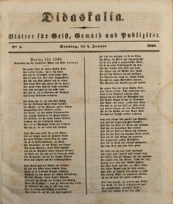 Didaskalia Sonntag 4. Januar 1846