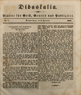 Didaskalia Donnerstag 8. Januar 1846