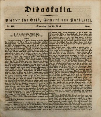 Didaskalia Sonntag 10. Mai 1846