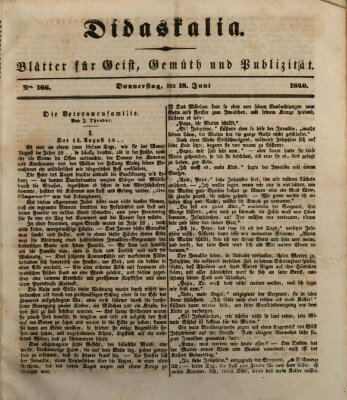 Didaskalia Donnerstag 18. Juni 1846