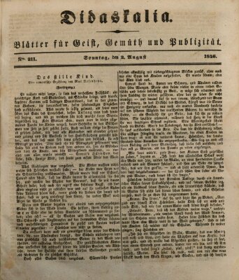 Didaskalia Sonntag 2. August 1846