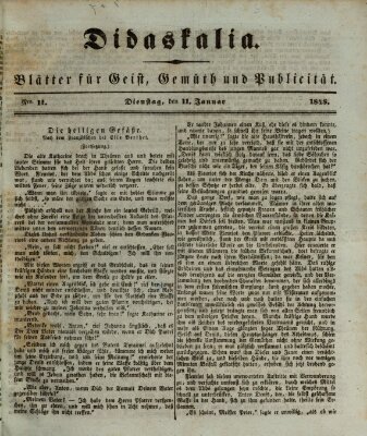 Didaskalia Dienstag 11. Januar 1848