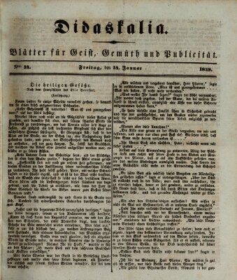 Didaskalia Freitag 14. Januar 1848