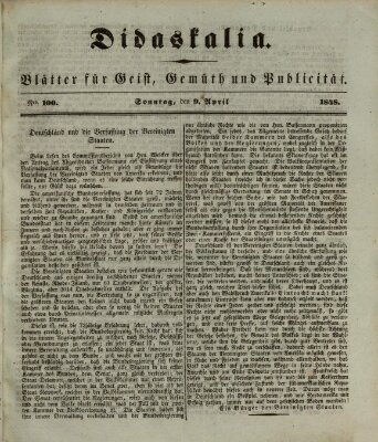 Didaskalia Sonntag 9. April 1848