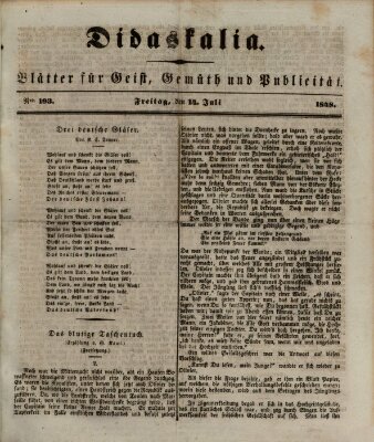 Didaskalia Freitag 14. Juli 1848
