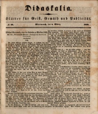 Didaskalia Mittwoch 6. März 1850