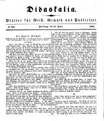 Didaskalia Freitag 11. Juli 1851