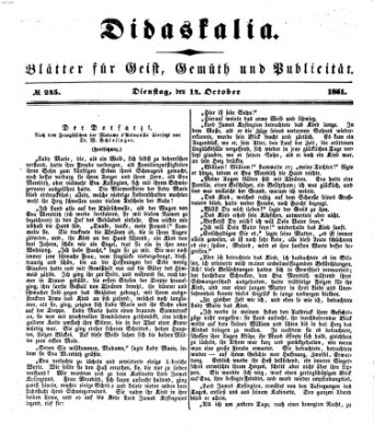 Didaskalia Dienstag 14. Oktober 1851