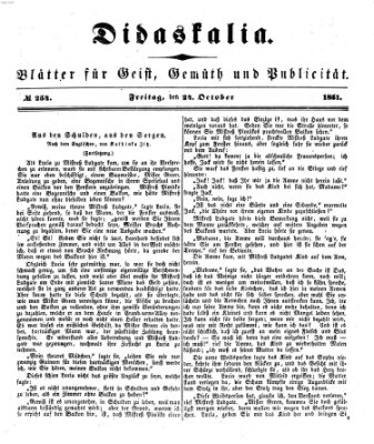 Didaskalia Freitag 24. Oktober 1851