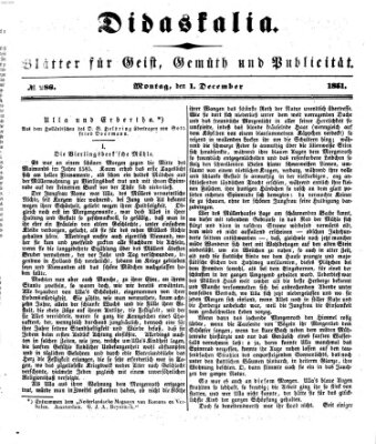 Didaskalia Montag 1. Dezember 1851