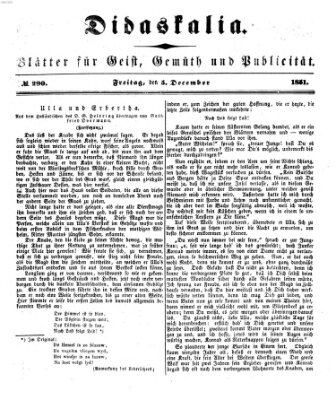 Didaskalia Freitag 5. Dezember 1851
