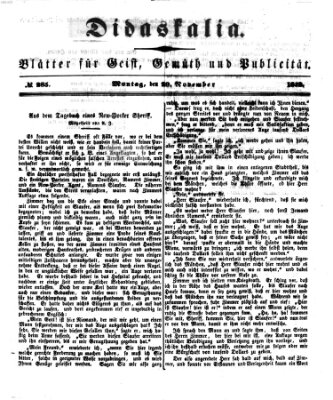 Didaskalia Montag 29. November 1852