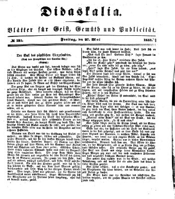 Didaskalia Freitag 27. Mai 1853