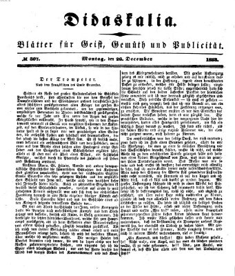 Didaskalia Montag 26. Dezember 1853