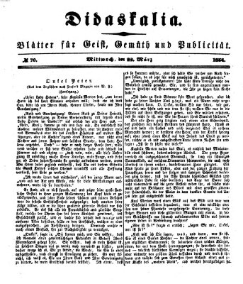 Didaskalia Mittwoch 22. März 1854