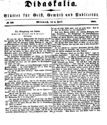 Didaskalia Mittwoch 5. Juli 1854