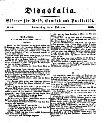 Didaskalia Donnerstag 14. Februar 1867