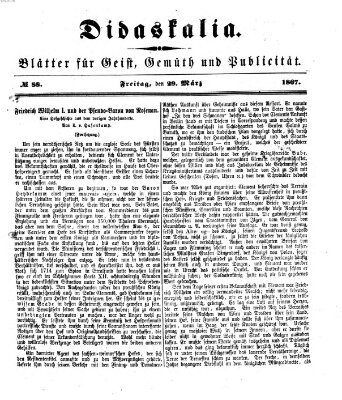 Didaskalia Freitag 29. März 1867